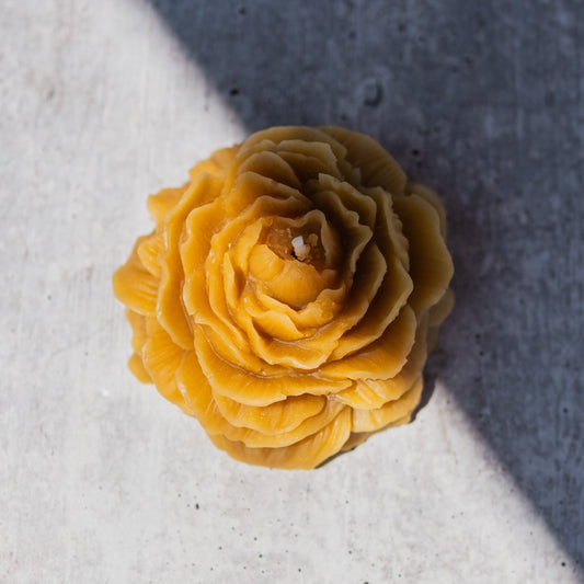 Beeswax Rose Candle